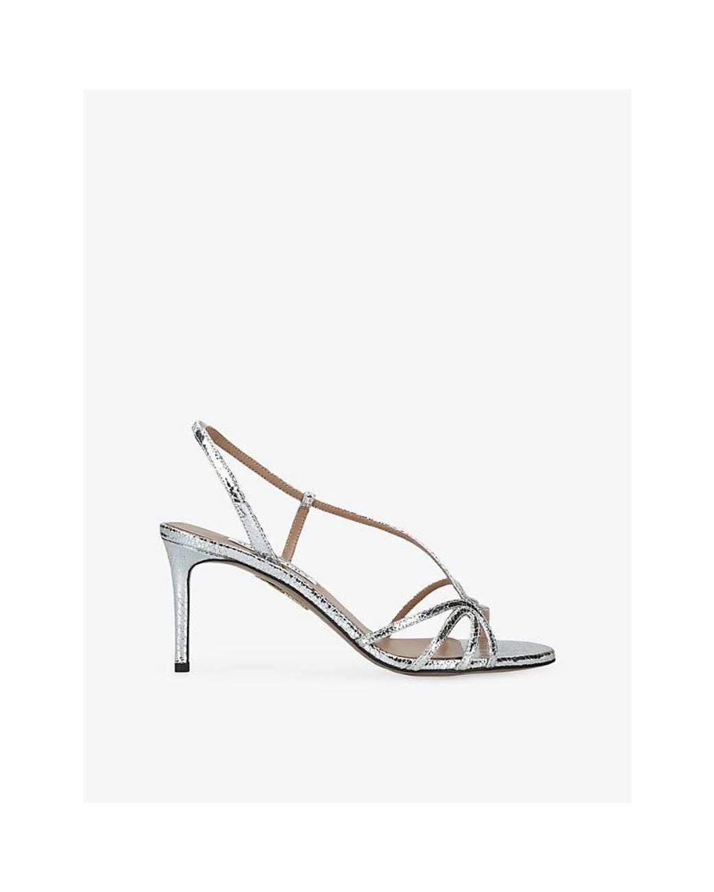 Aquazzura White Talk To Me 75 Leather Slingbacks