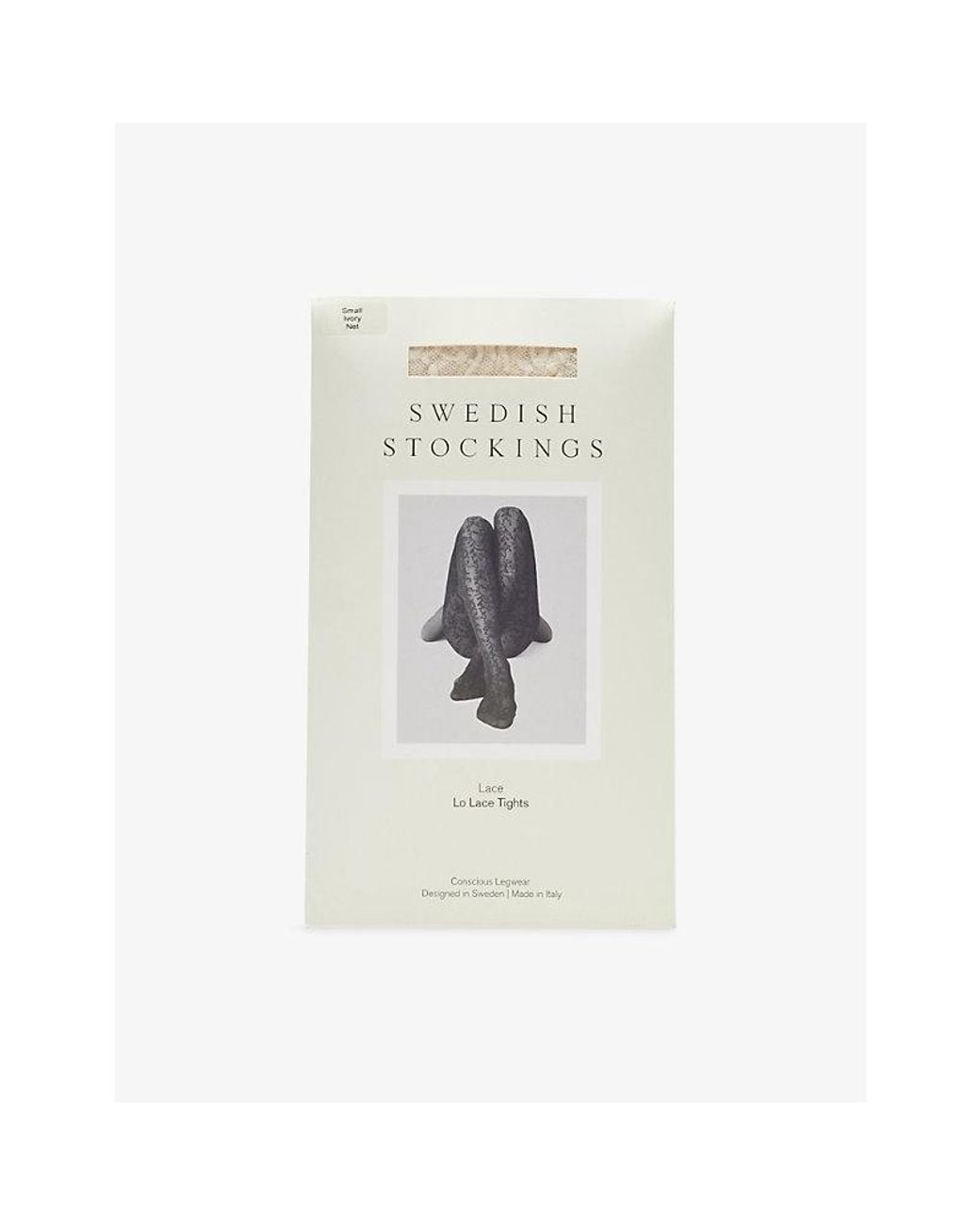 Swedish Stockings White Lo Lace 40 Denier Stretch-Knit Tights