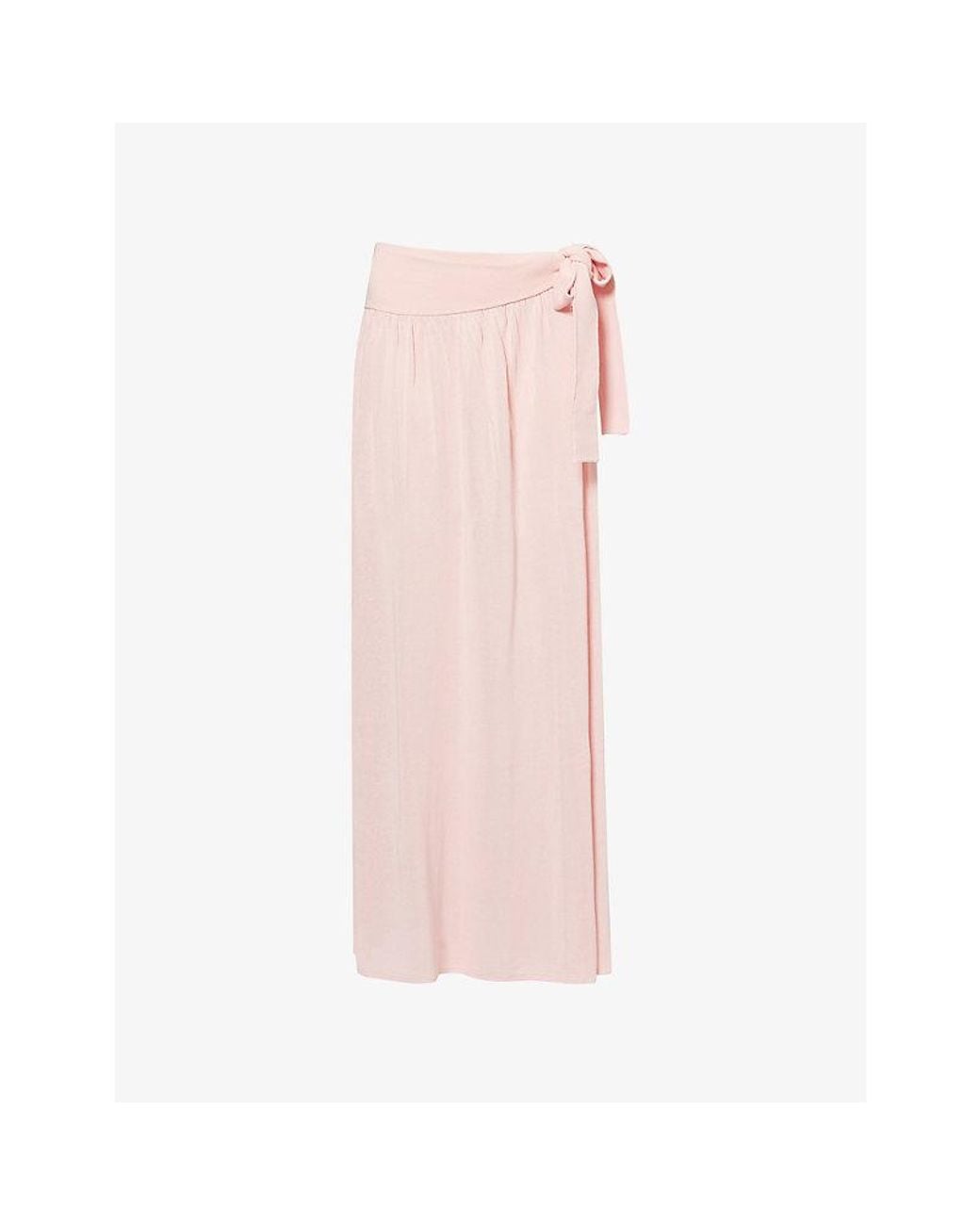4th & Reckless Pink Lydia Wrap-Round Stretch-Knit Maxi Skirt