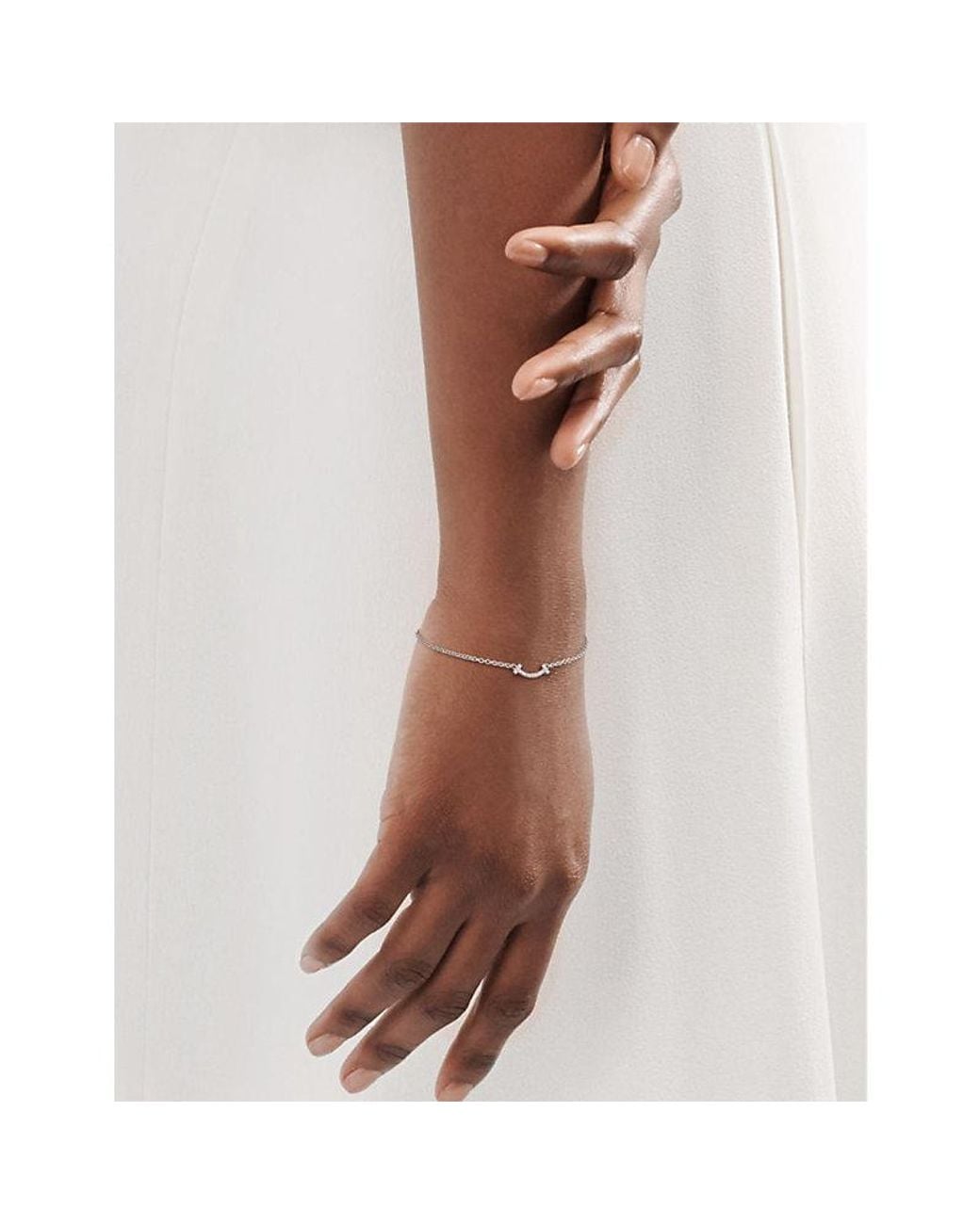 Tiffany & Co White Tiffany T Smile 18Ct- And Diamond Bracelet