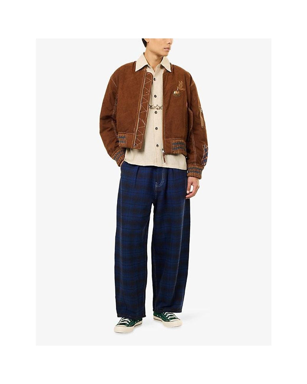 STORY mfg. Brown Seed Cotton Bomber Jacket for men