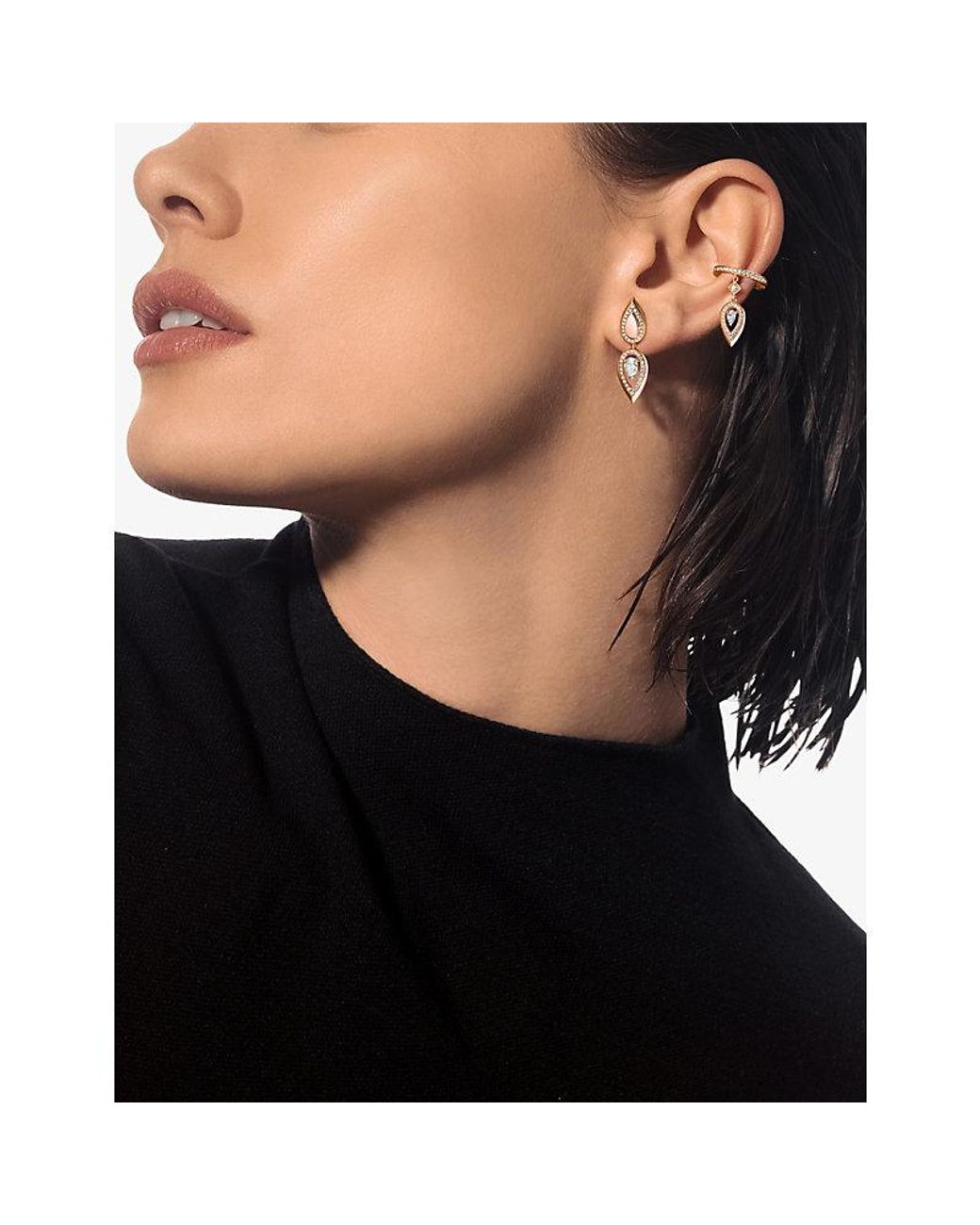 Messika Metallic Fiery And 0.25Ct Diamond Drop Earrings
