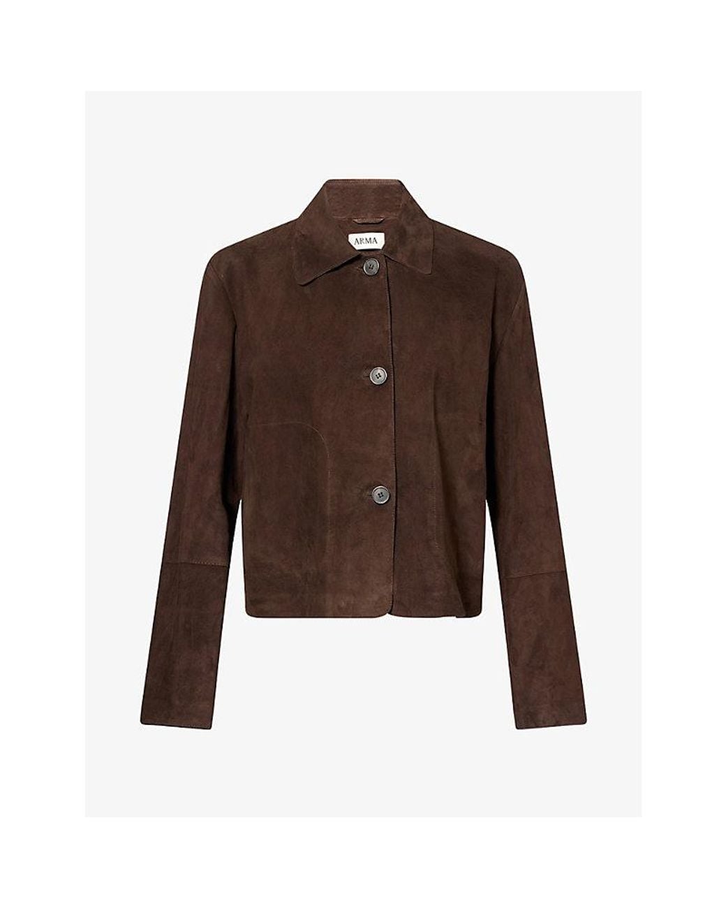 Arma Brown Emy Collar Suede Jacket