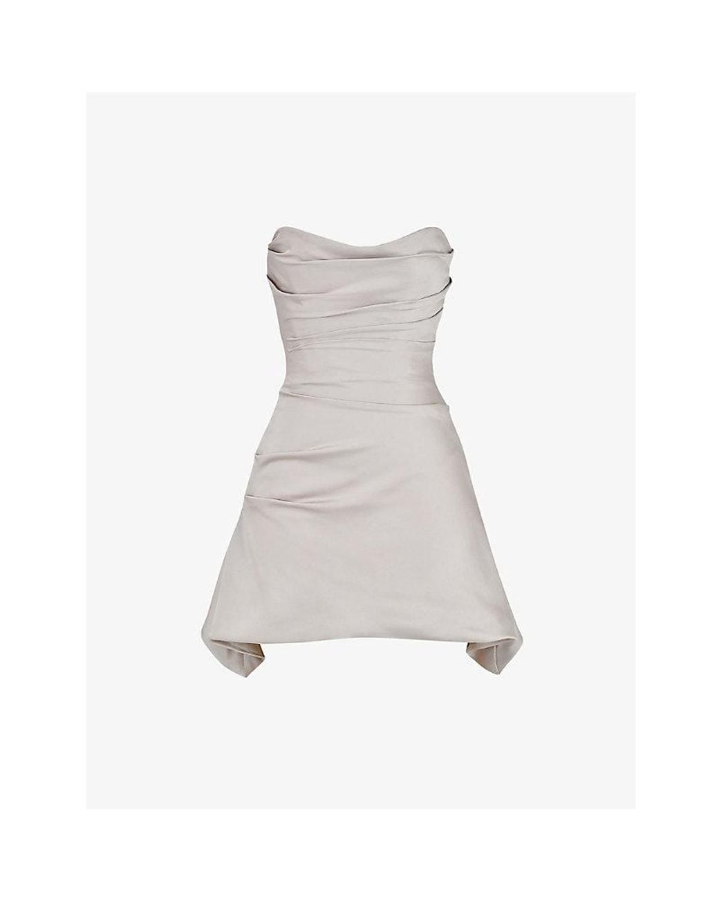 House Of Cb Jasmine Strapless Cotton-Blend Mini Dress in Gray | Lyst