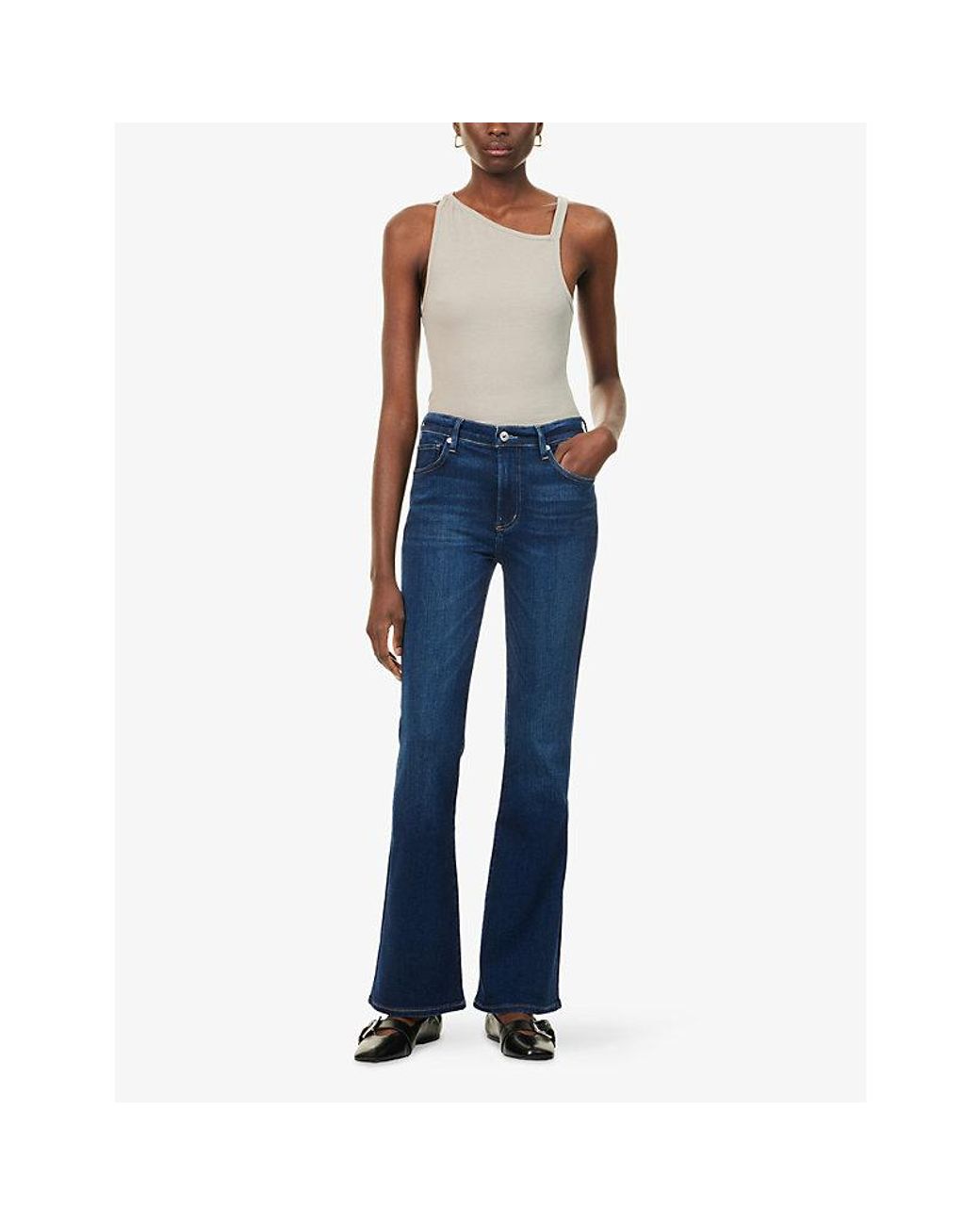 Citizens of Humanity Blue Lilah High-Rise Stretch-Denim Blend Jeans