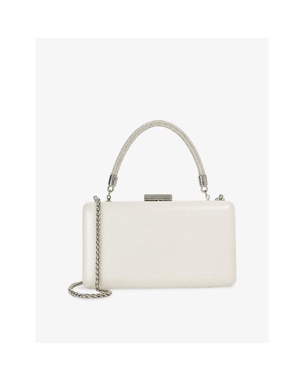 Dune White Brunch Bridal Leather Top-Handle Bag