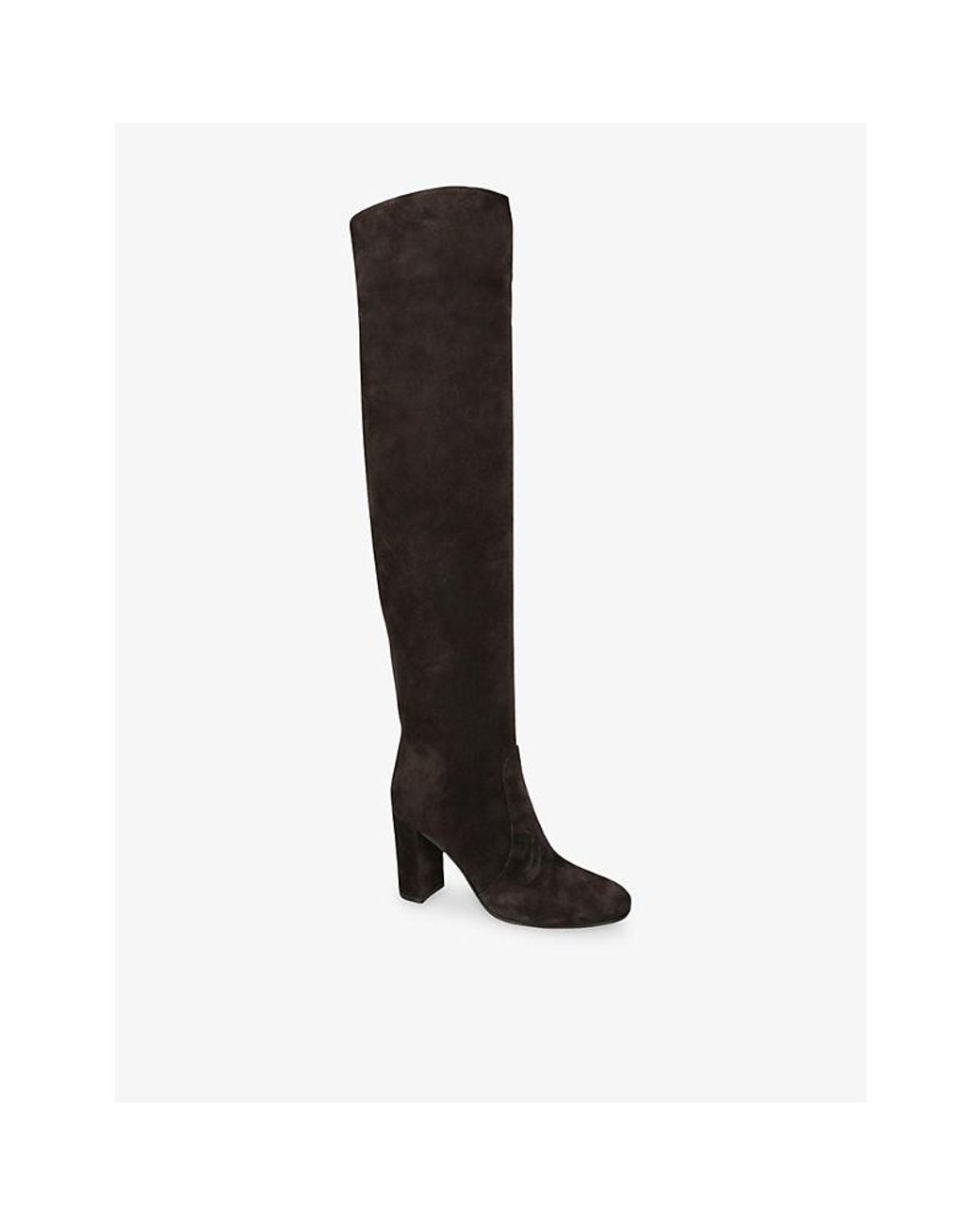 Gianvito Rossi Black Glen 85 Suede Over-The-Knee Boots