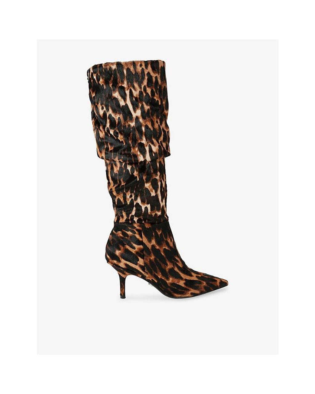 Carvela Kurt Geiger Black Spirit Slouch Leather Heeled Knee-High Boots