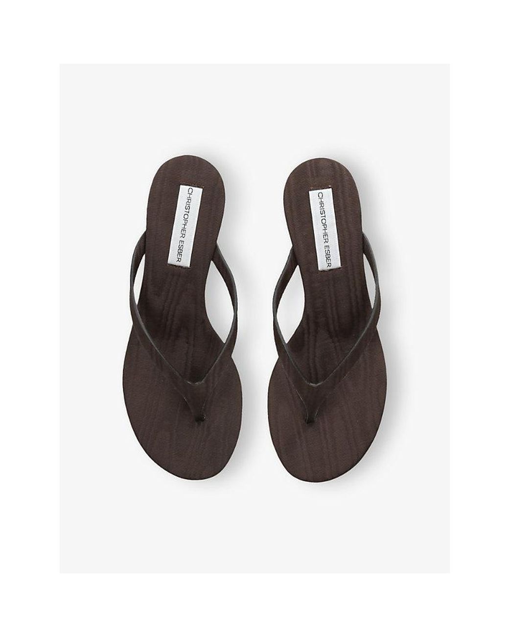 Christopher Esber Brown Scala Moire Woven Wedge Sandals