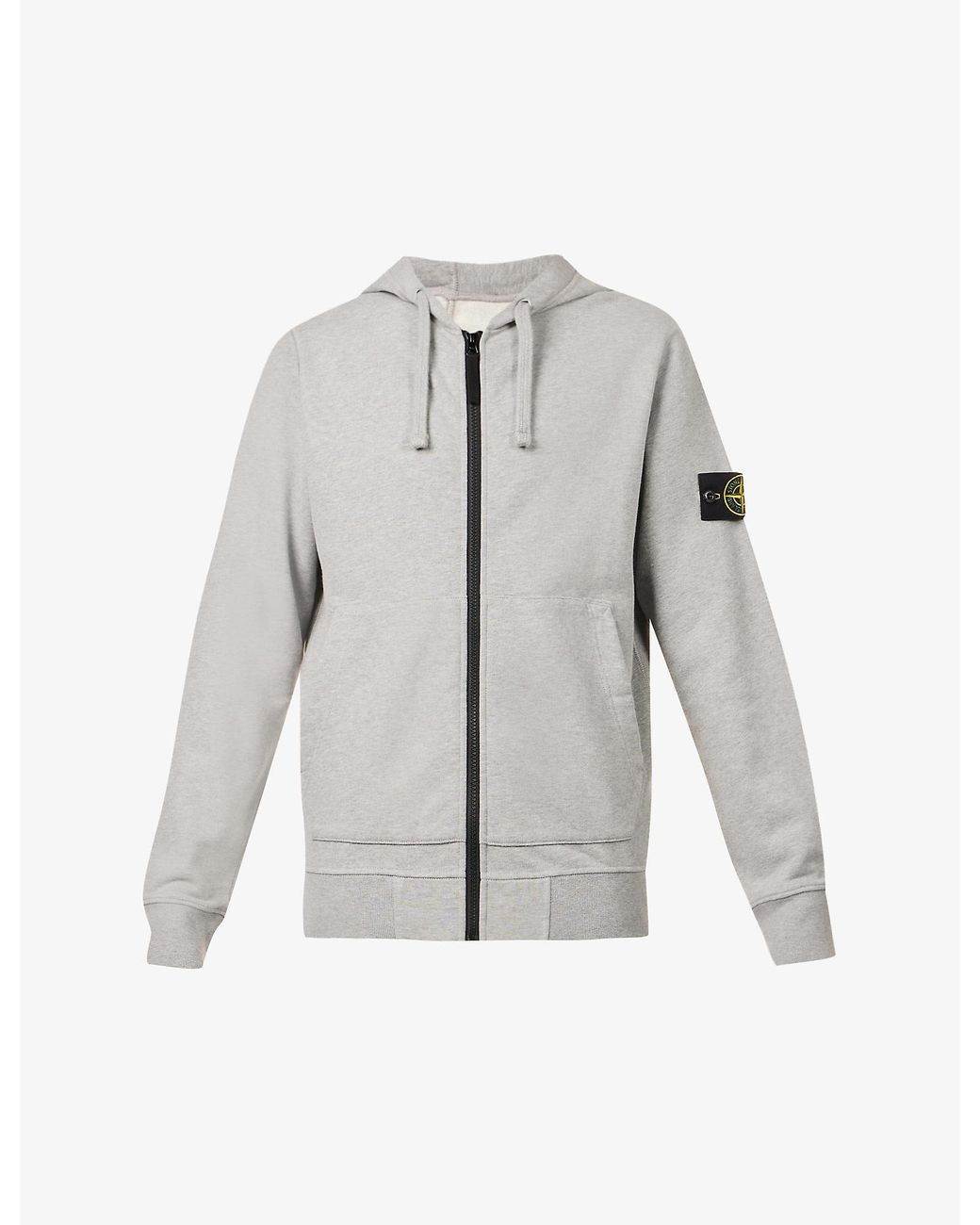 Stone island zip hoodie grey new arrivals