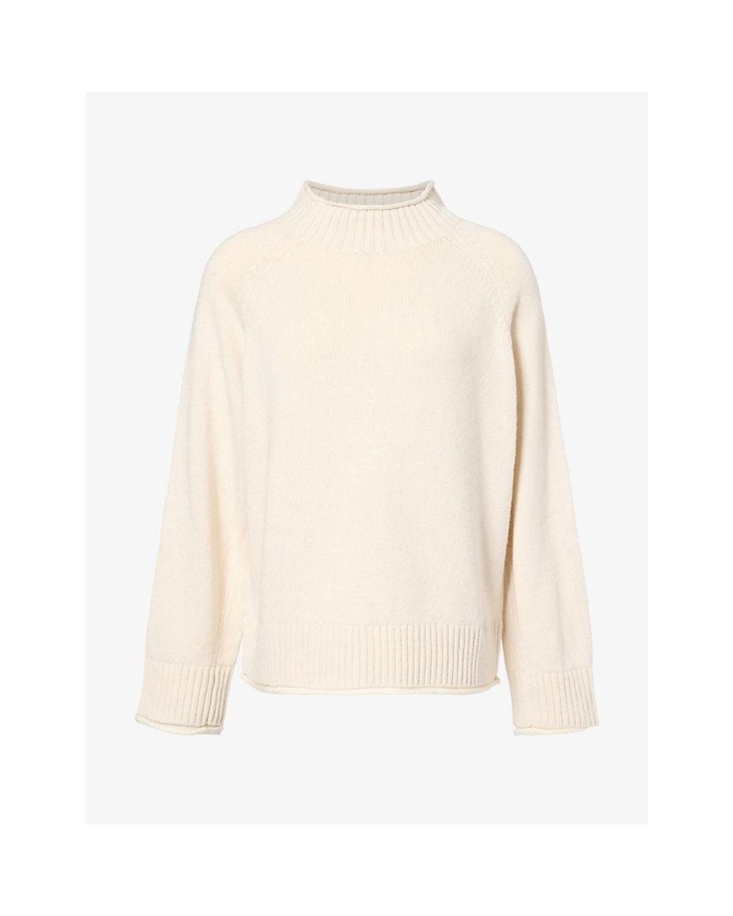 Rag & Bone White Hazel High-Neck Wool-Blend Jumper