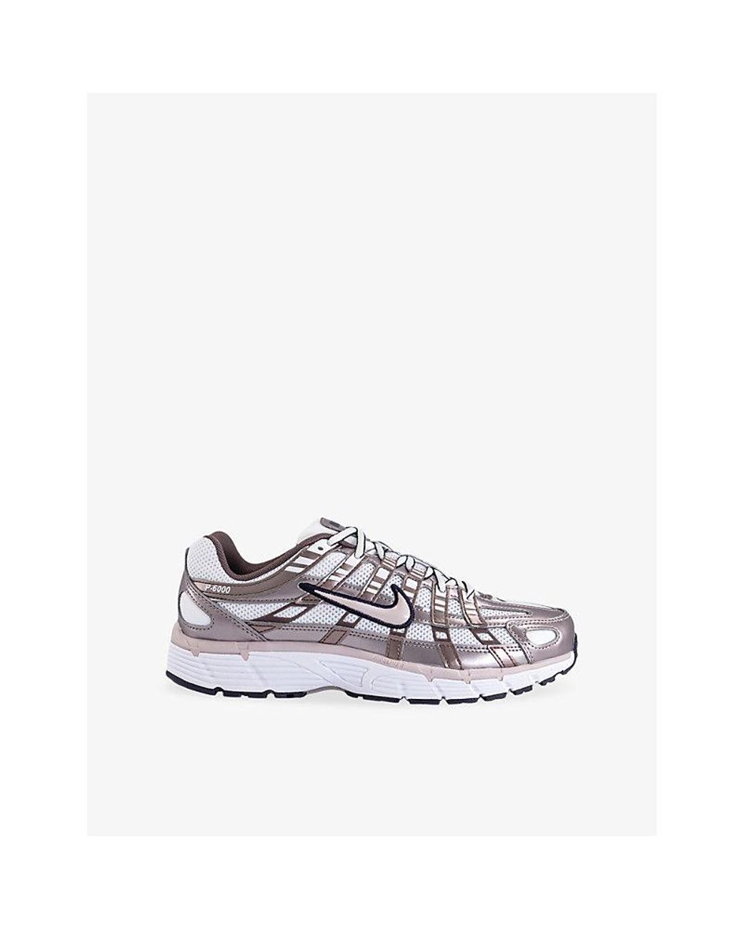 Nike White P-6000 Leather And Mesh Trainers