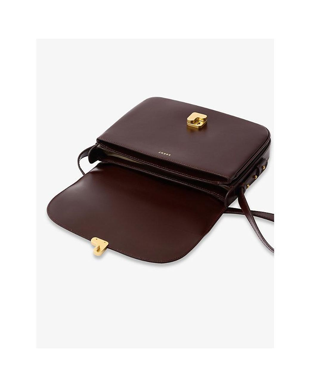 Soeur Brown Bellissima Maxi Leather Cross Body Bag