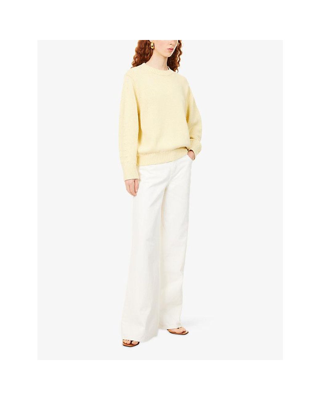 Totême Natural Oversized Crew-Neck Cotton Knit Jumper
