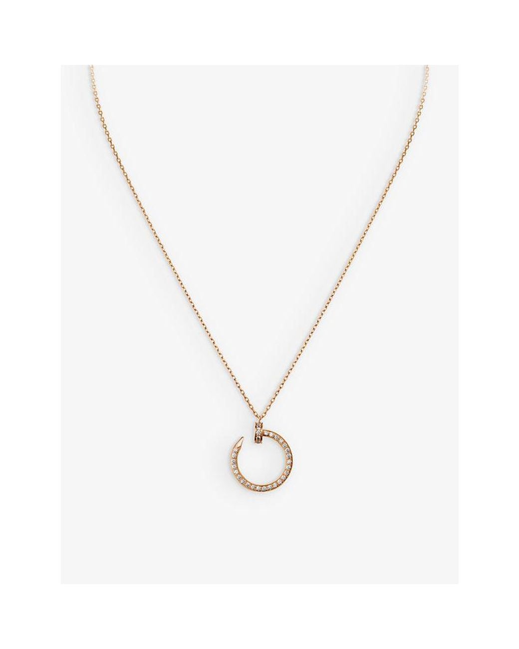 Cartier Metallic Juste Un Clou 18Ct Rose- And 0.38Ct Diamond Pendant Necklace