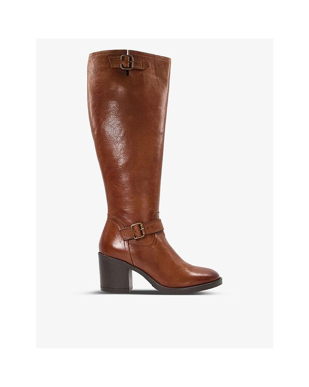 Dune Trelis Heeled Knee-high Leather Boots in Brown Lyst