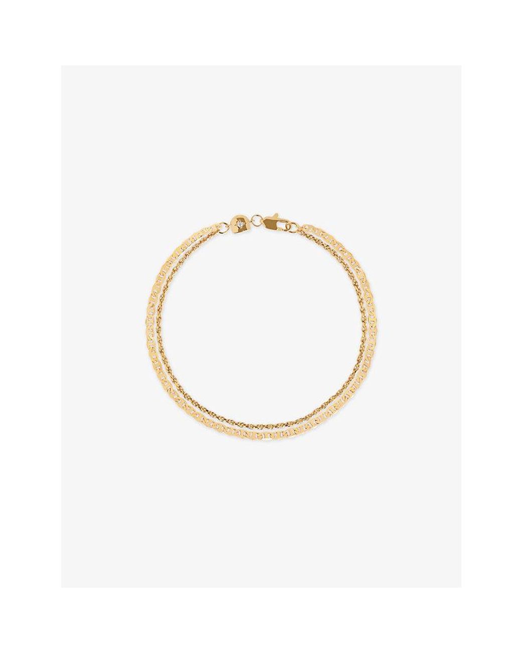 Astrid & Miyu Metallic Illusion Double Chain 18Ct-Plated Brass Bracelet