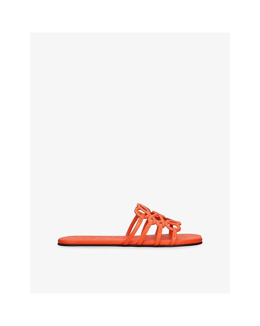 Loewe Red Petal Anagram Leather Slides