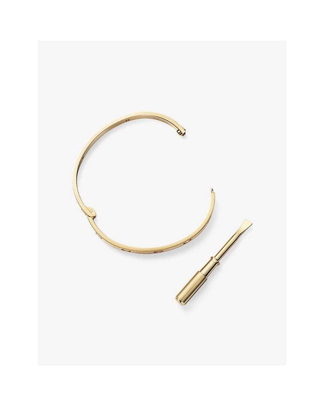 Cartier Metallic Love Classic 18Ct- And 0.42Ct Diamond Single-Screw Closure Bracelet