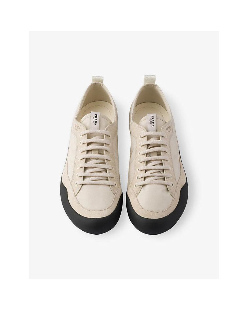 Prada White Speedrock Re-Nylon Woven And Suede Trainers for men