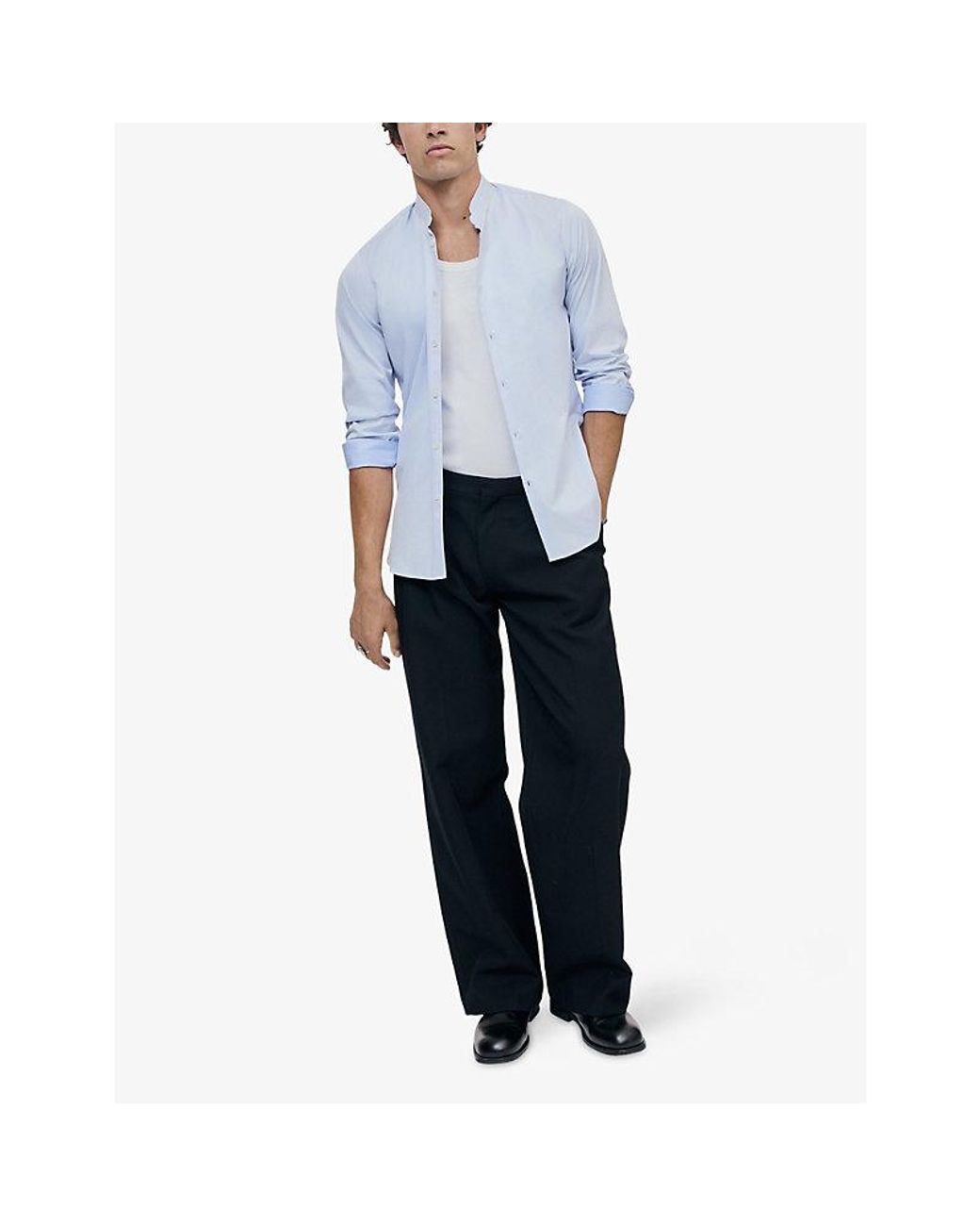 The Kooples Blue Slim-Fit Cotton Shirt for men