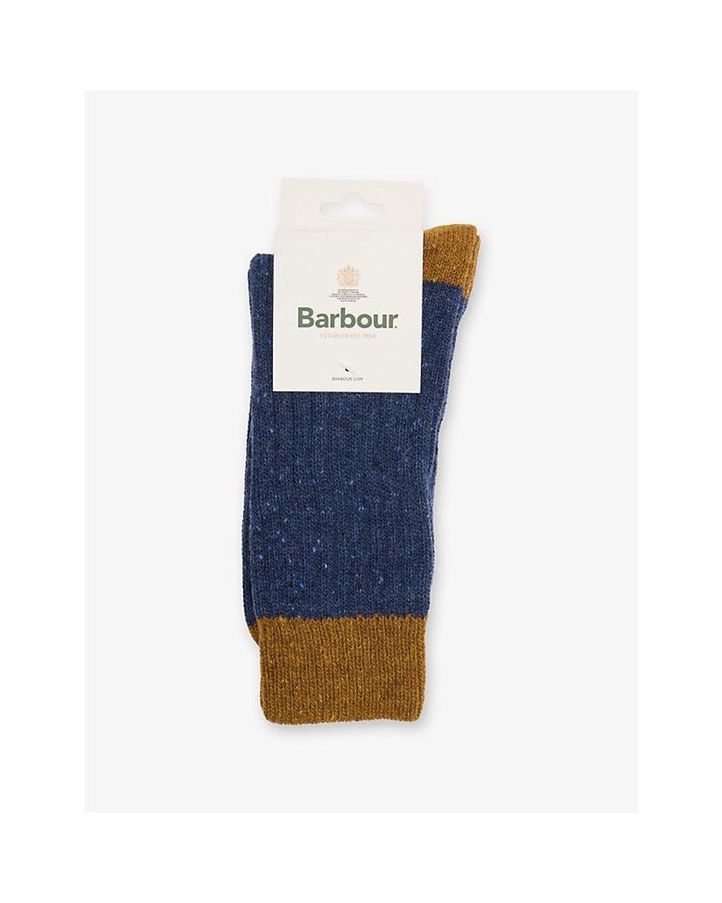 Barbour Blue Houghton Wool Blend Socks for men