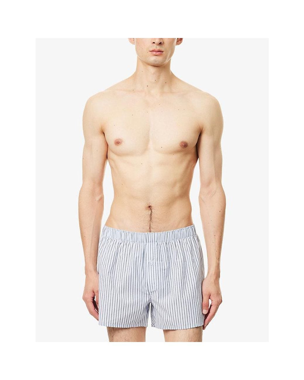 Hanro White Fancy Relaxed-Fit Cotton Boxer Shorts for men