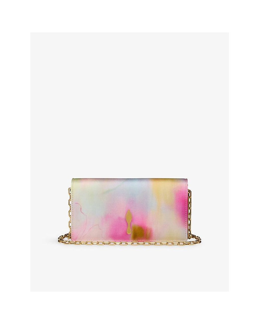 Christian Louboutin Pink Bettina Botanica Satin Clutch
