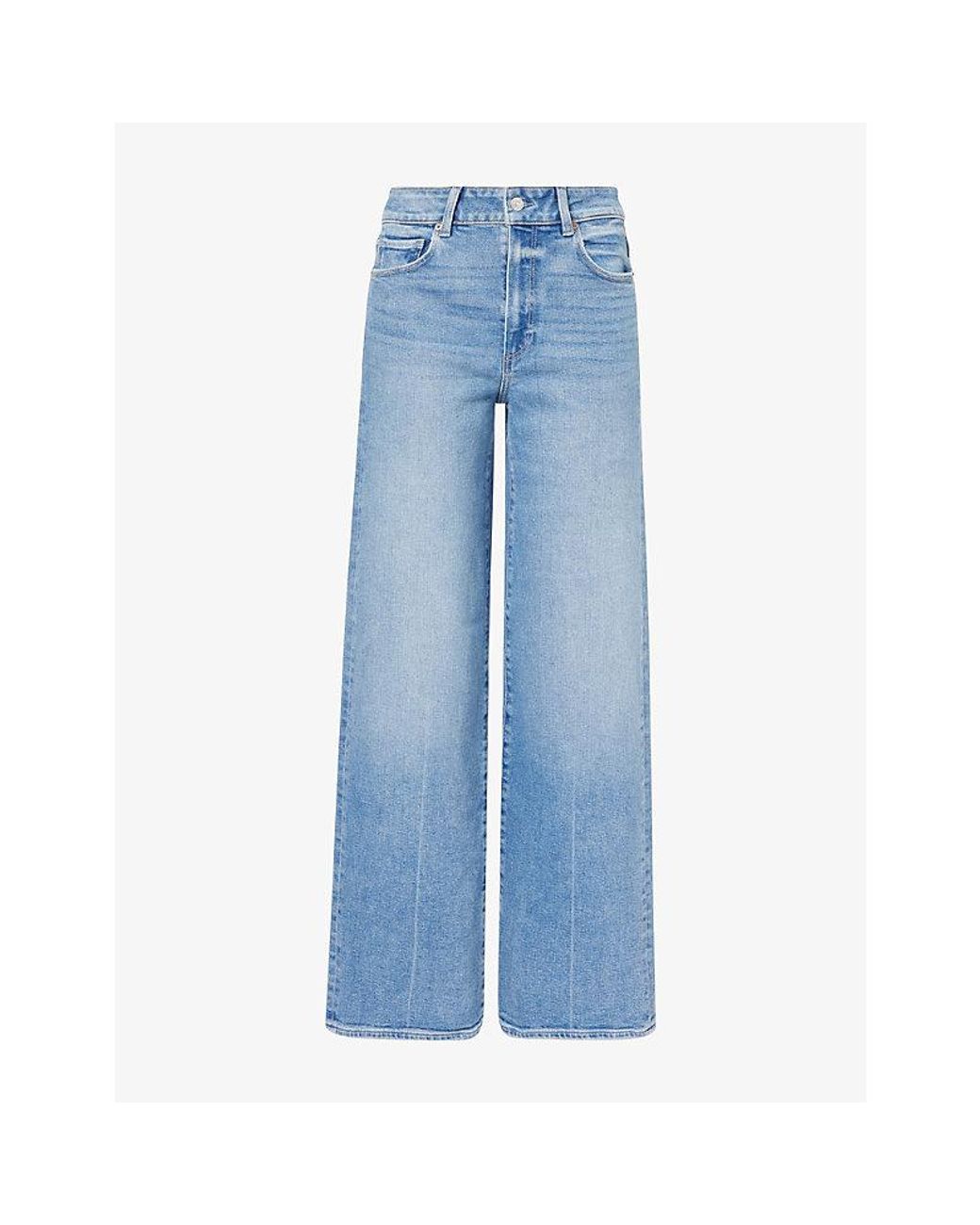 PAIGE Blue Sasha Wide-Leg Denim Jeans