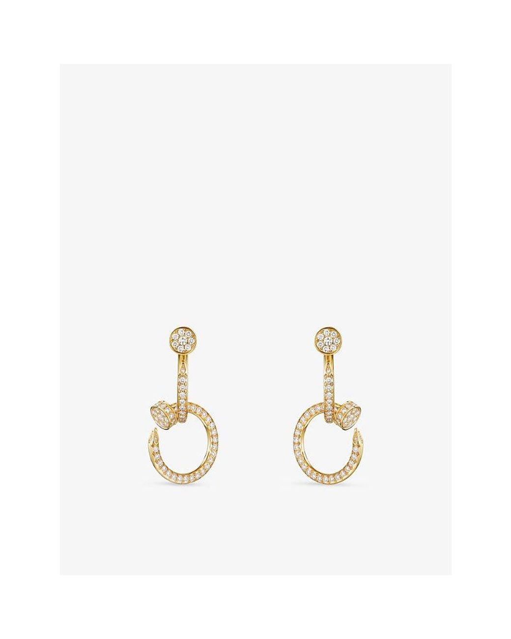 Cartier Metallic Juste Un Clou 18Ct- And 1.45Ct Brilliant-Cut Diamond Earrings