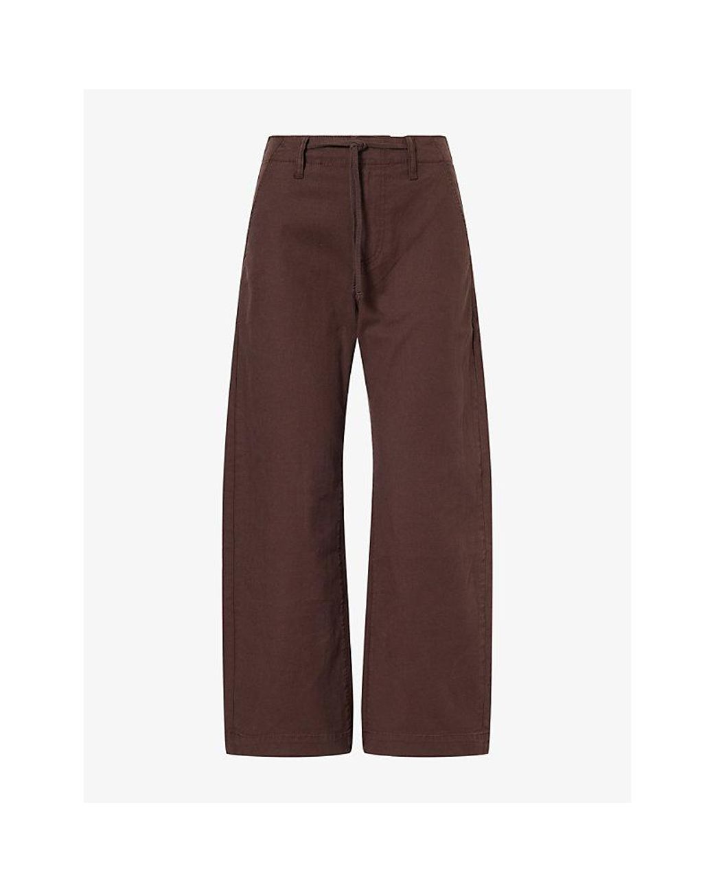PAIGE Brown Arellia Cropped Barrel-Leg Denim Jeans