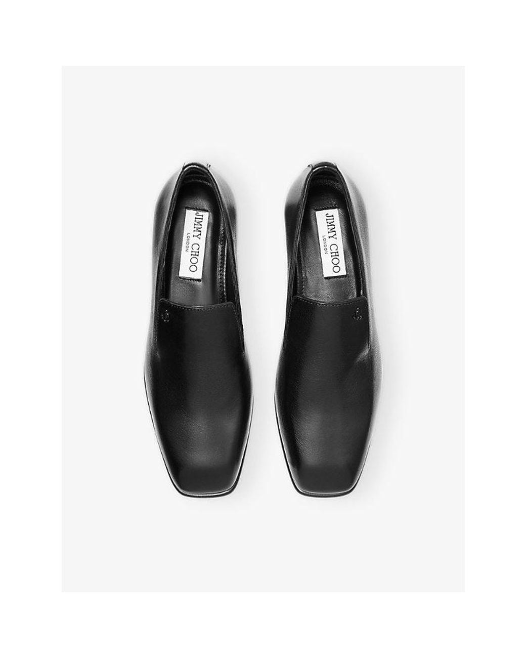 Jimmy Choo Black Eliot Leather Heeled Loafers