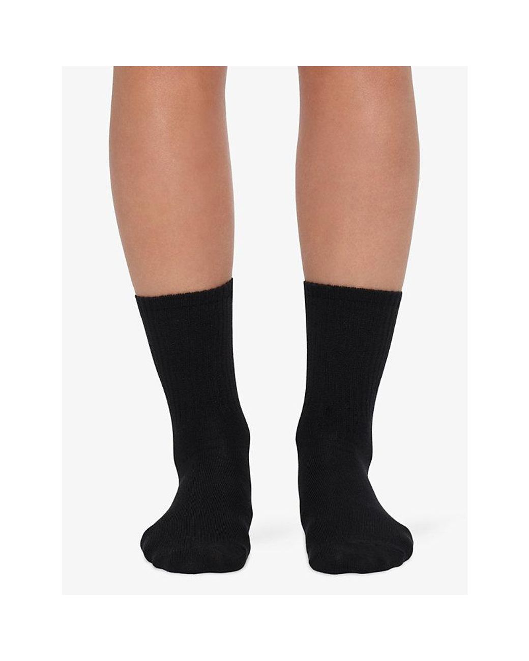 Skims White Ribbed Stretch Cotton-Blend Crew Socks Pack Of Three