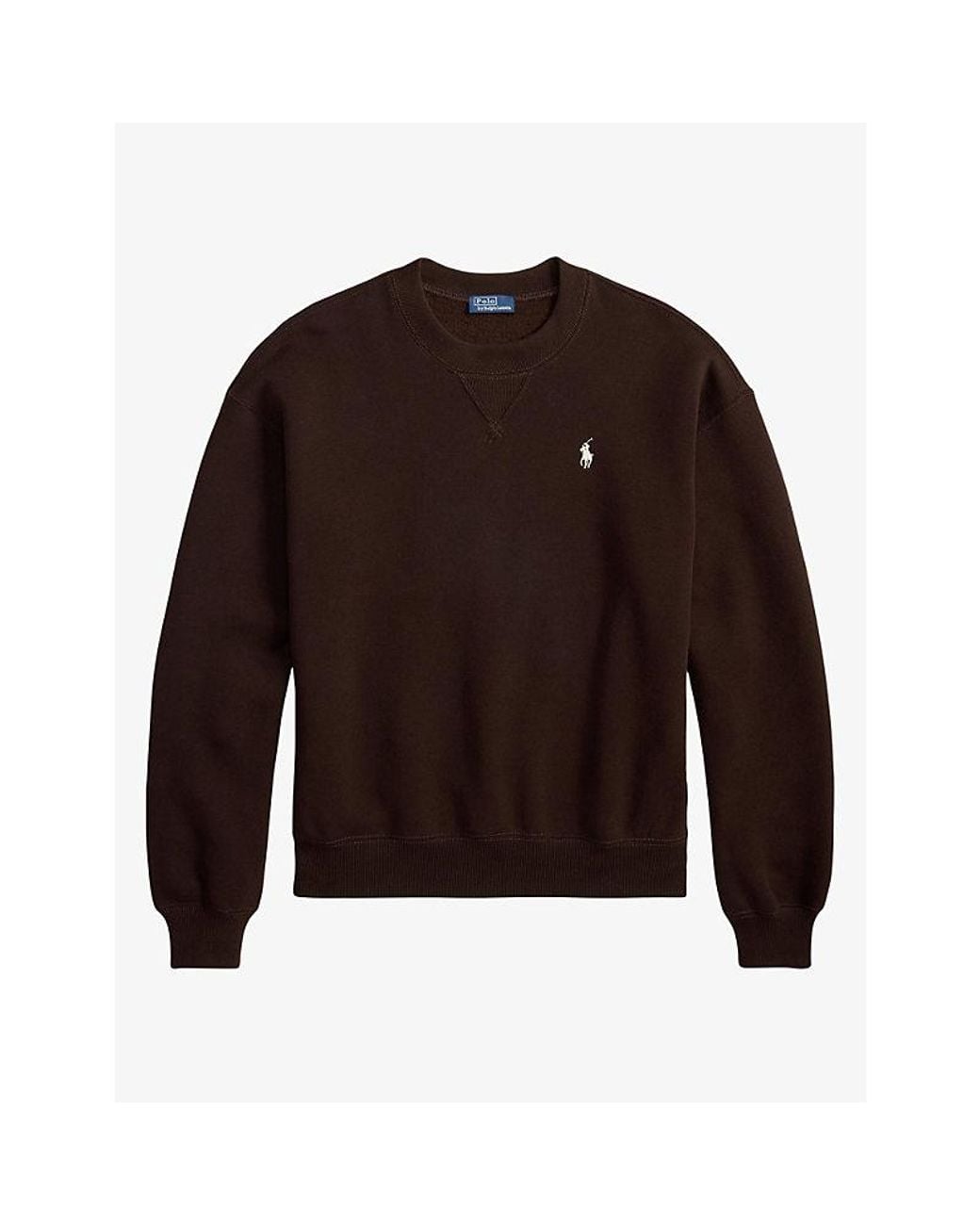 Polo Ralph Lauren Brown Arctic Crewneck Fleece Cotton Jersey Sweatshirt