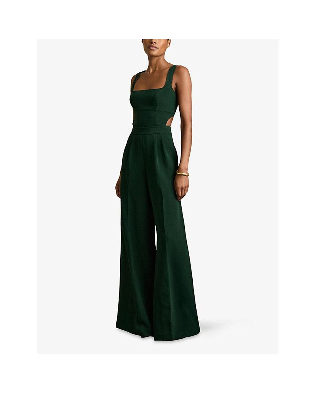 【海外限定】REISSジャンプスーツ☆Dion Wide-Leg Cut-Out Jumps Buy Reiss Green Dion Wide-Leg Cut-Out Jumpsuit from Next USA