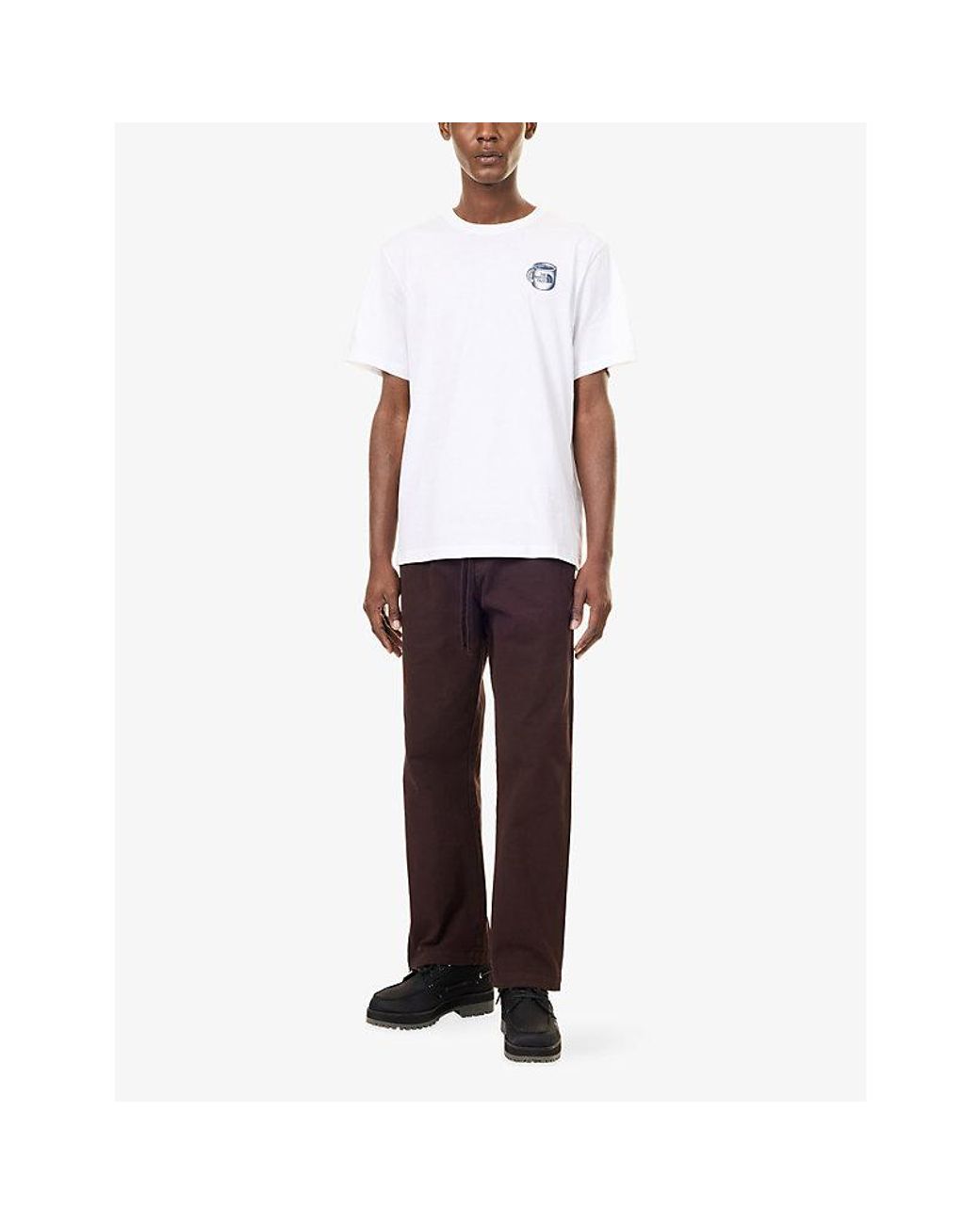The North Face White Basecamp Barista Graphic-Print Cotton T-Shirt for men