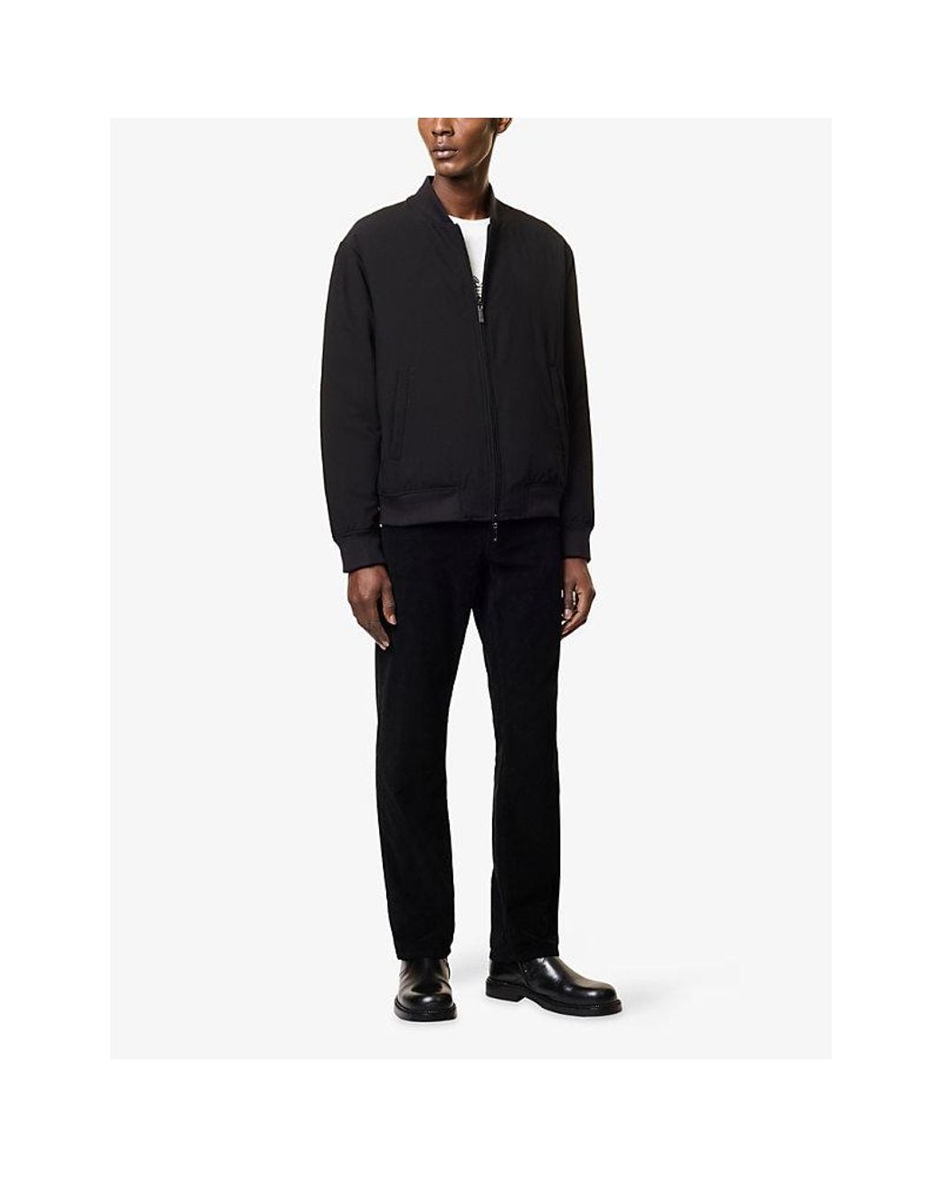Emporio Armani Black Reversible Textured Shell Bomber Jacket for men