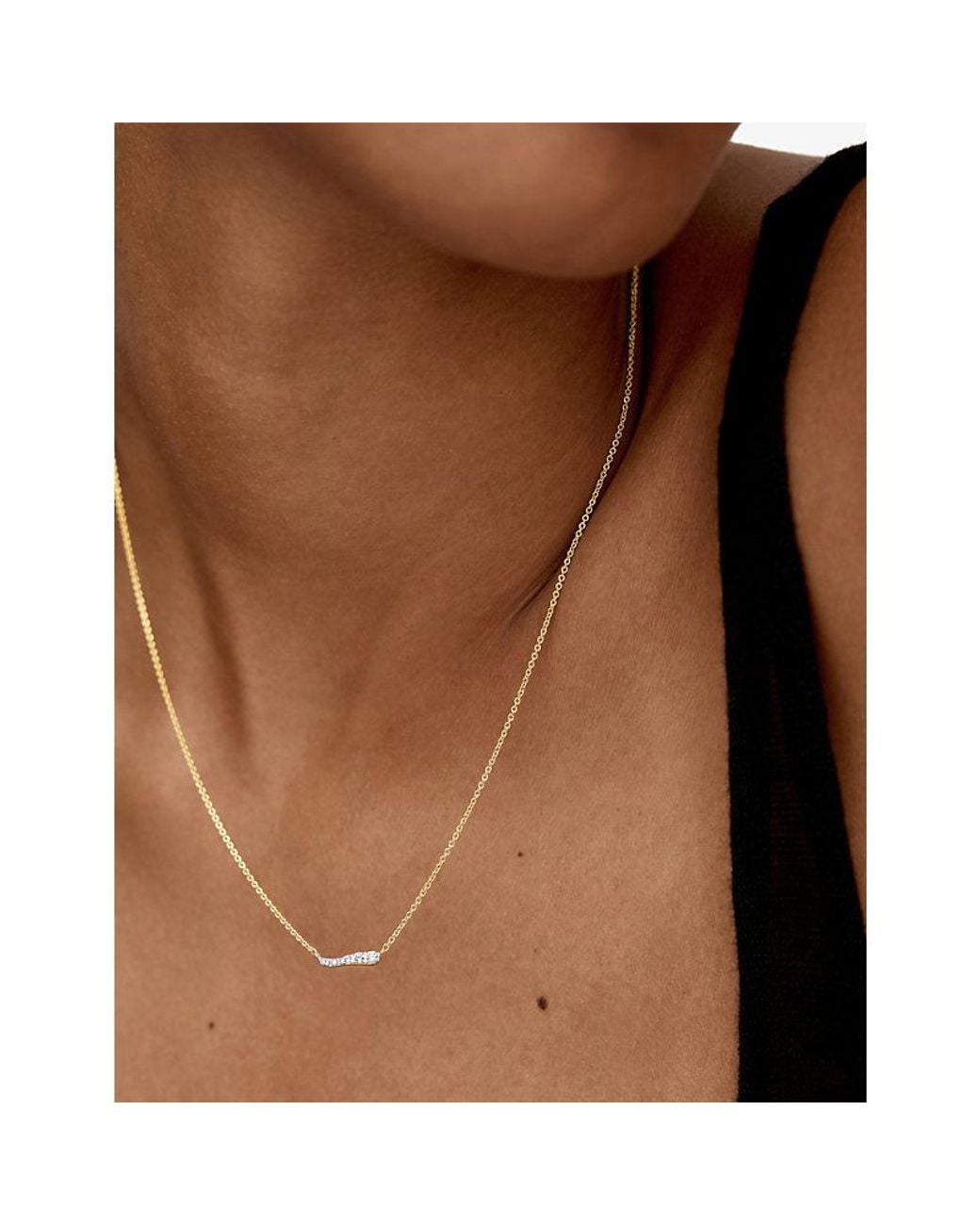 Monica Vinader White Riva 18Ct-Plated Vermeil Sterling- And 0.11Ct Lab-Grown Diamond Pendant Necklace