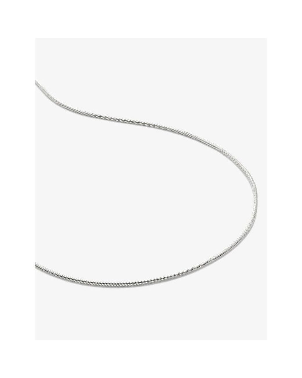 Monica Vinader White Thin Snake Sterling- Necklace