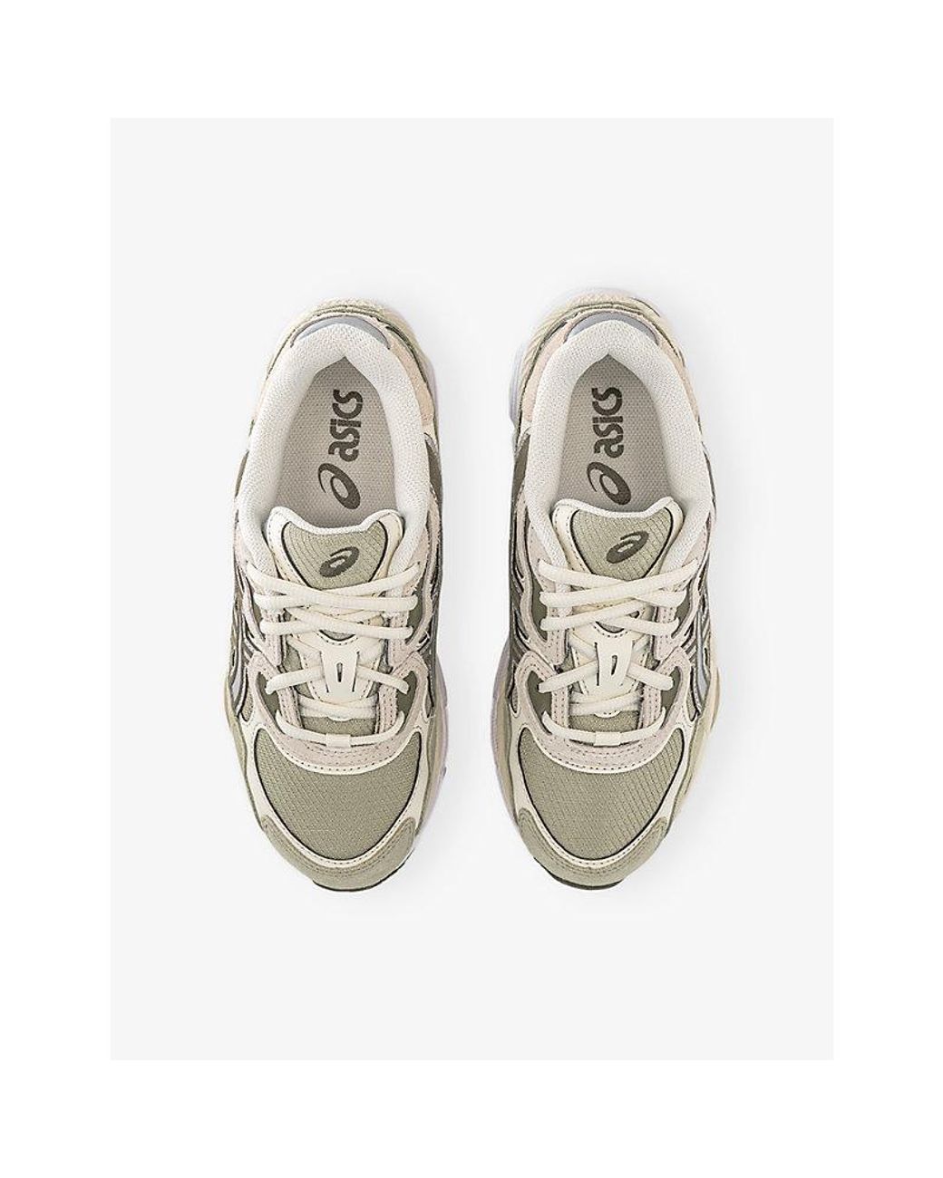 Asics White Gel-Nyc Mesh And Suede Trainers