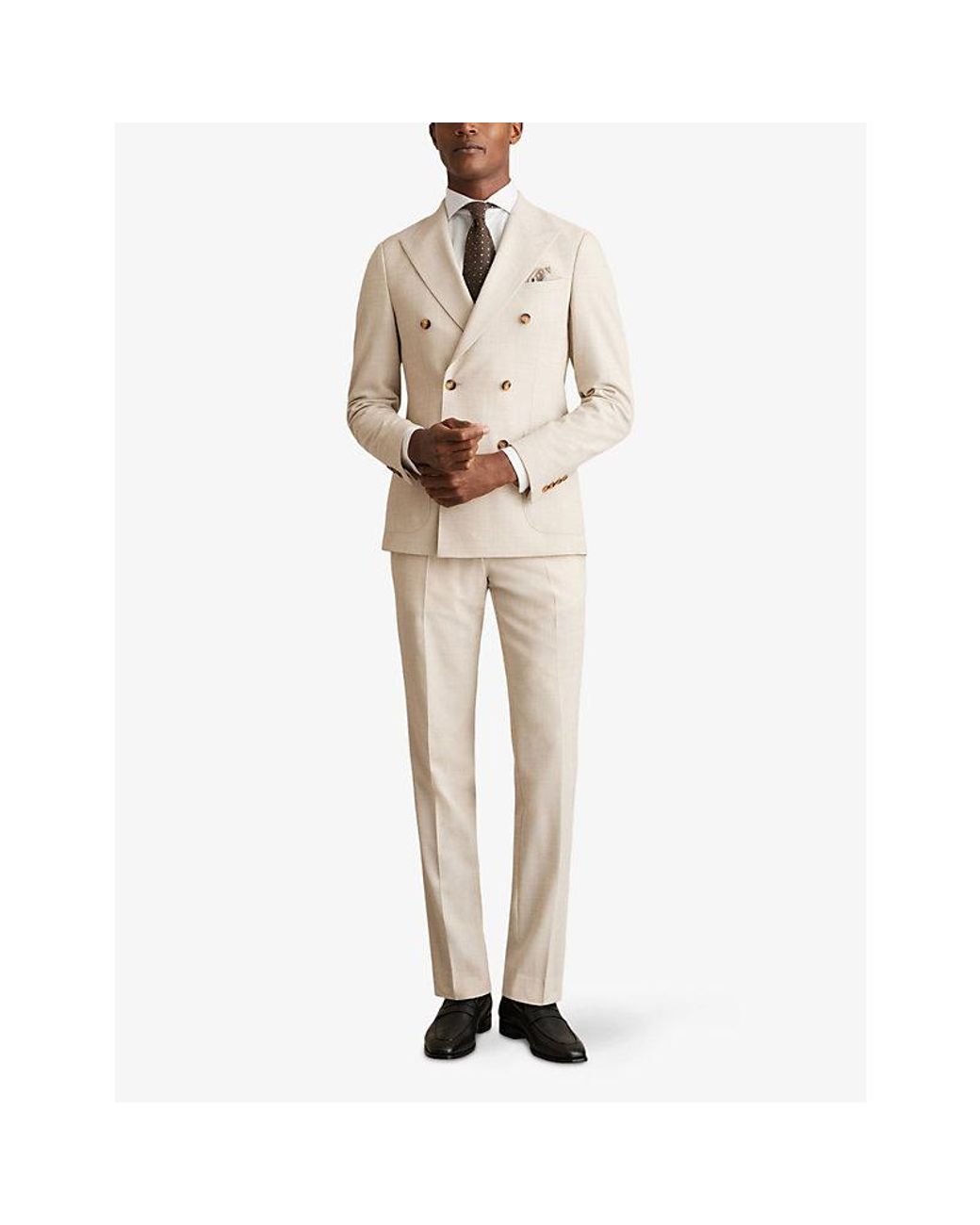 Reiss White Storm Reg Long-Sleev Cotton-Twill Shirt for men