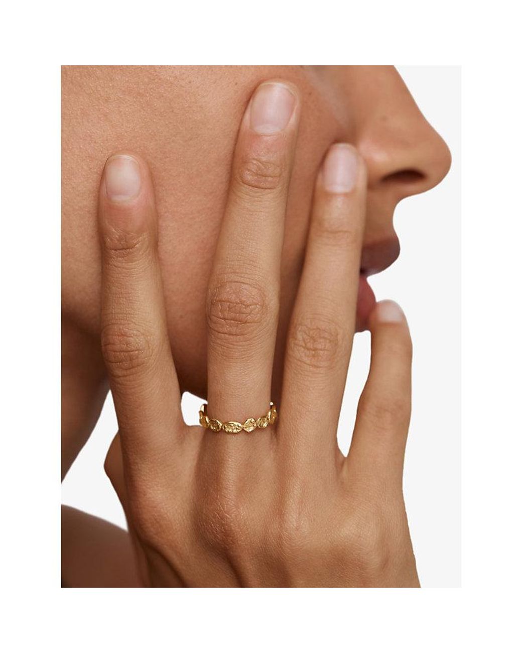 Monica Vinader Metallic Capri Mini 18Ct Vermeil Stacking Ring