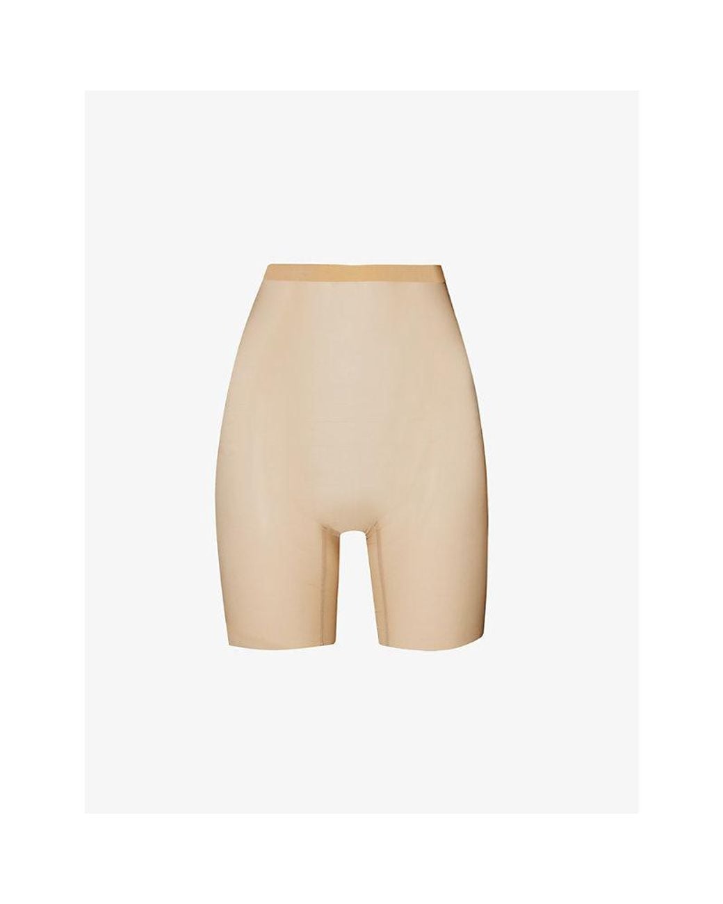 Wolford Natural Semi-Sheer High-Rise Stretch-Tulle Shorts