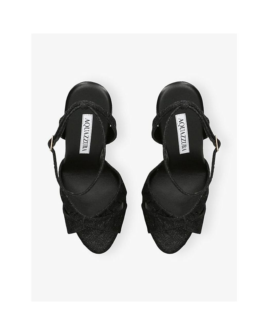 Aquazzura Black Divine 130 Lace Heeled Sandals