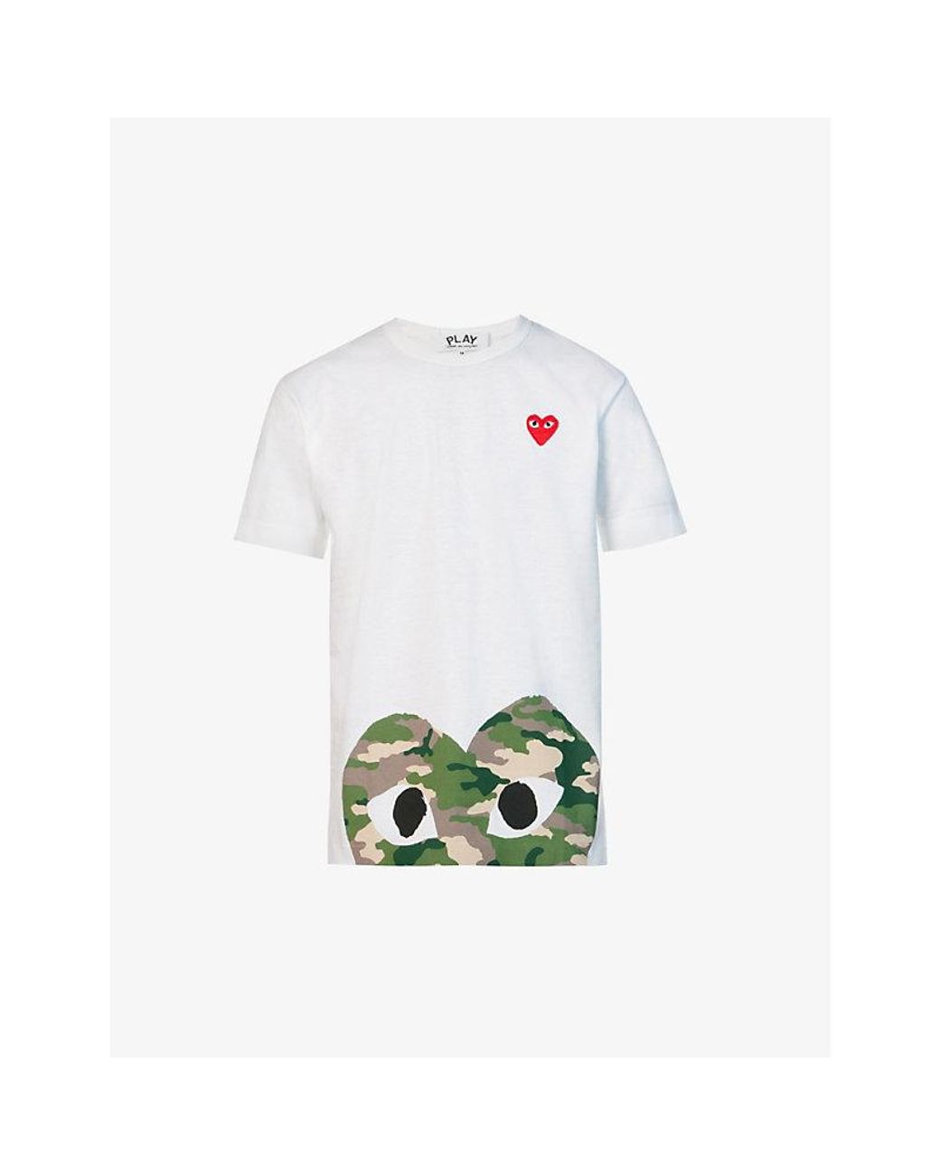 COMME DES GARÇONS PLAY White Heart-Print Cotton-Jersey T-Shirt for men