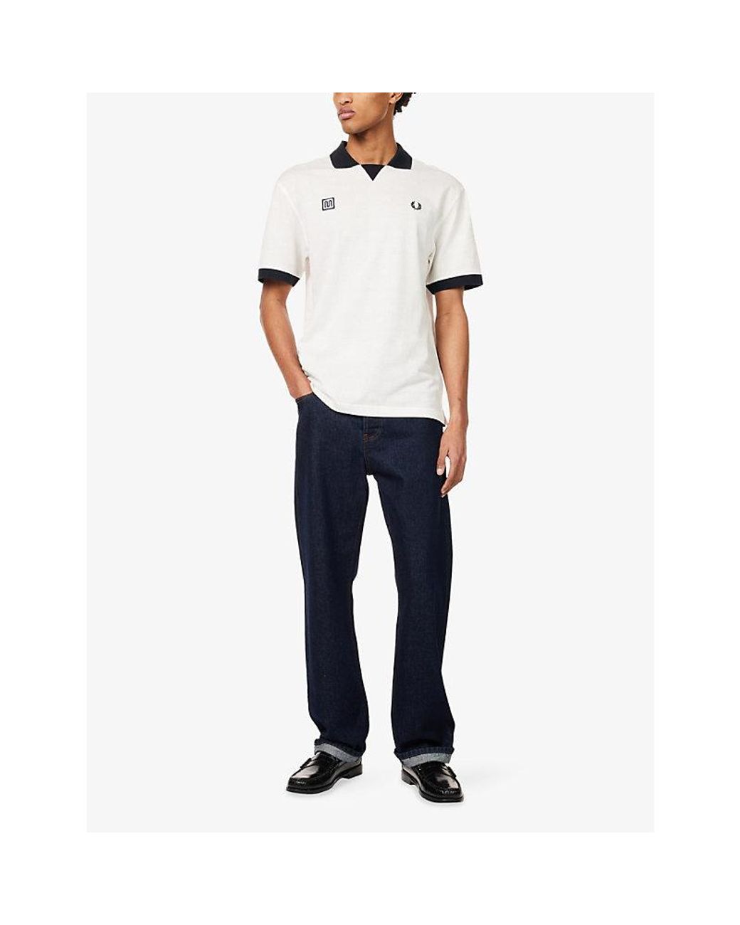 Fred Perry White X Meyba Monogram-Print Cotton Polo Shirt for men