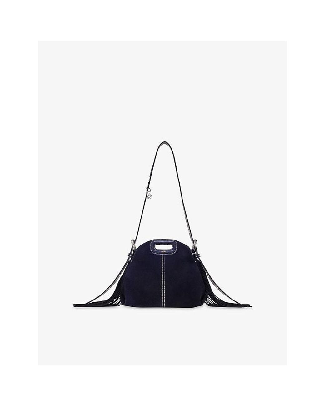 Maje Blue Miss M Mini Suede Shoulder Bag