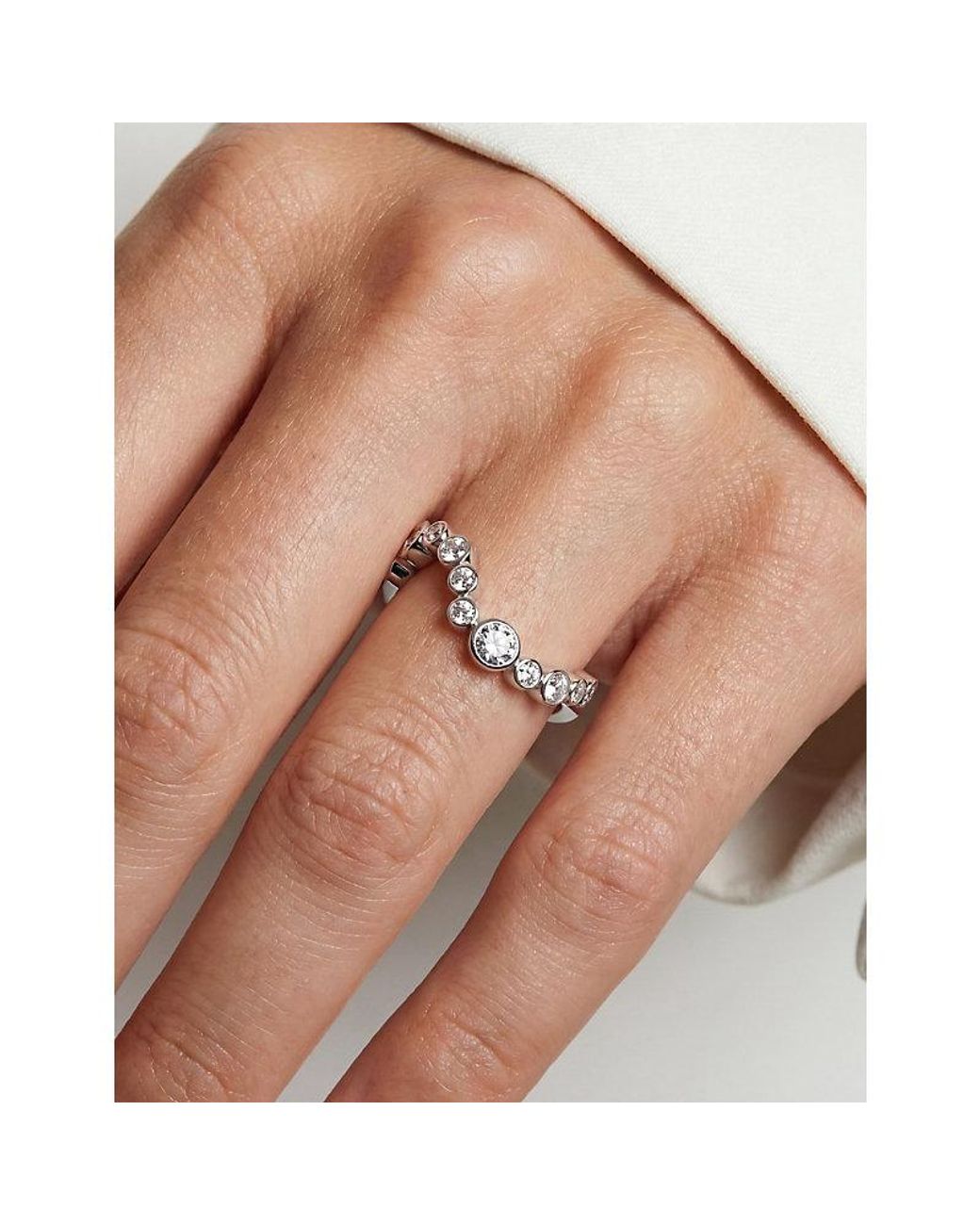 Sif Jakobs White Sardinien Wave Rhodium-Plated 925 Sterling- And Cubic-Zirconia Ring