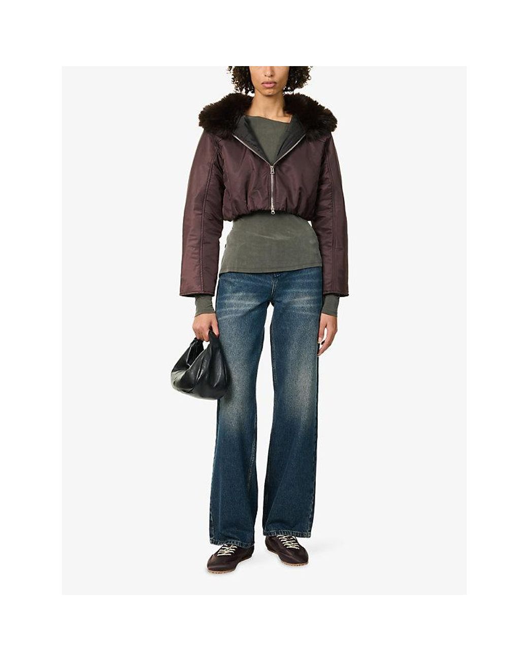 Peachy Den Red Faithfull Statement Hooded Shell Jacket