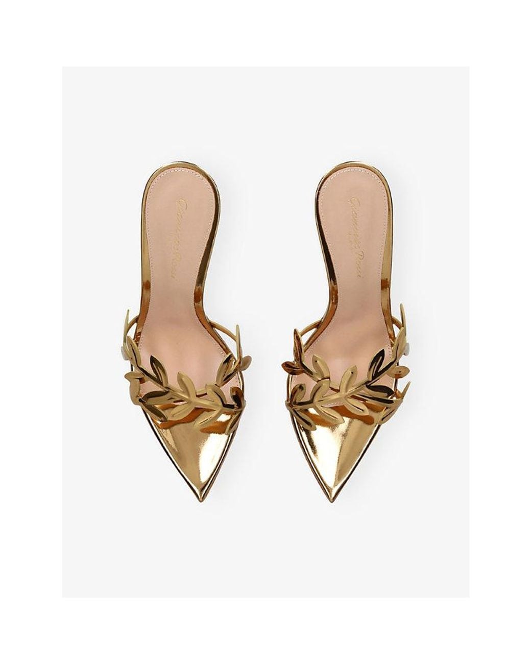 Gianvito Rossi Metallic Flavia 85 Leather Heeled Mules